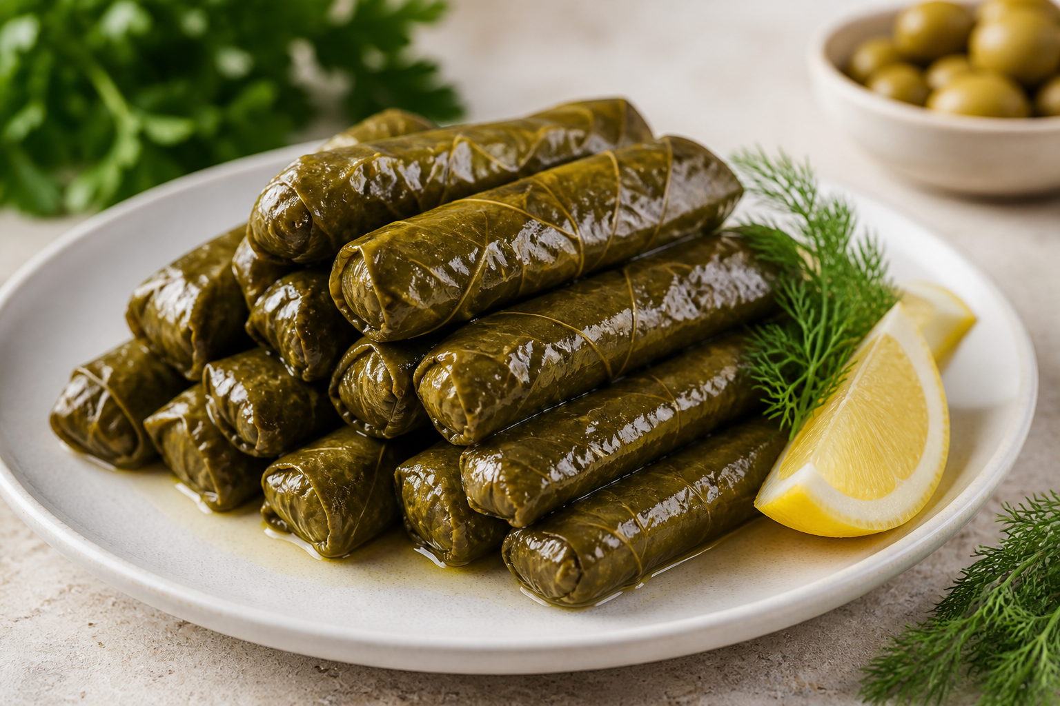 Tuba Mantı zeytinyağlı yaprak sarma